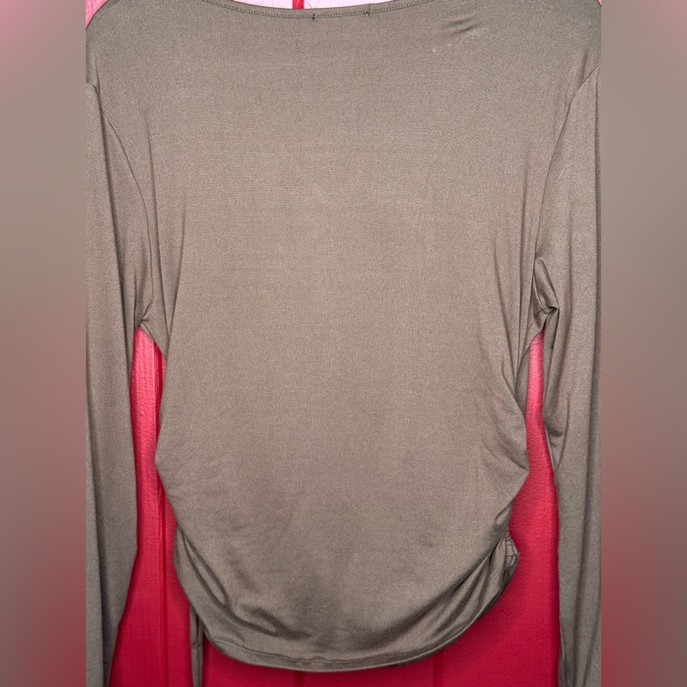 Brown Surplice Top 1XL Junior+ with Ruched Side - Picture 4 of 6